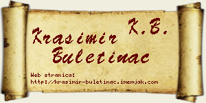 Krasimir Buletinac vizit kartica